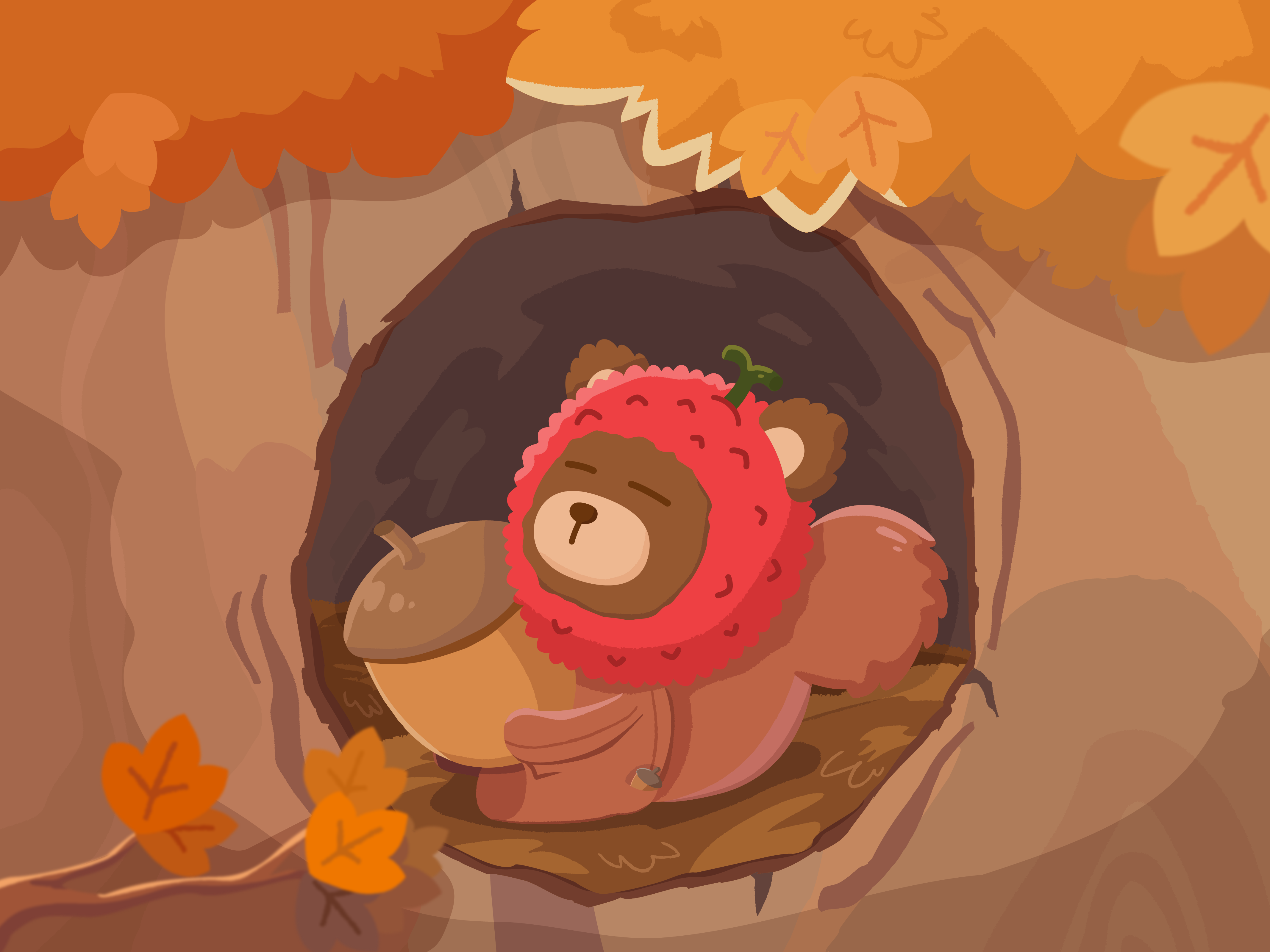 Wallpaper: Autumn - LYCHEE & FRIENDS